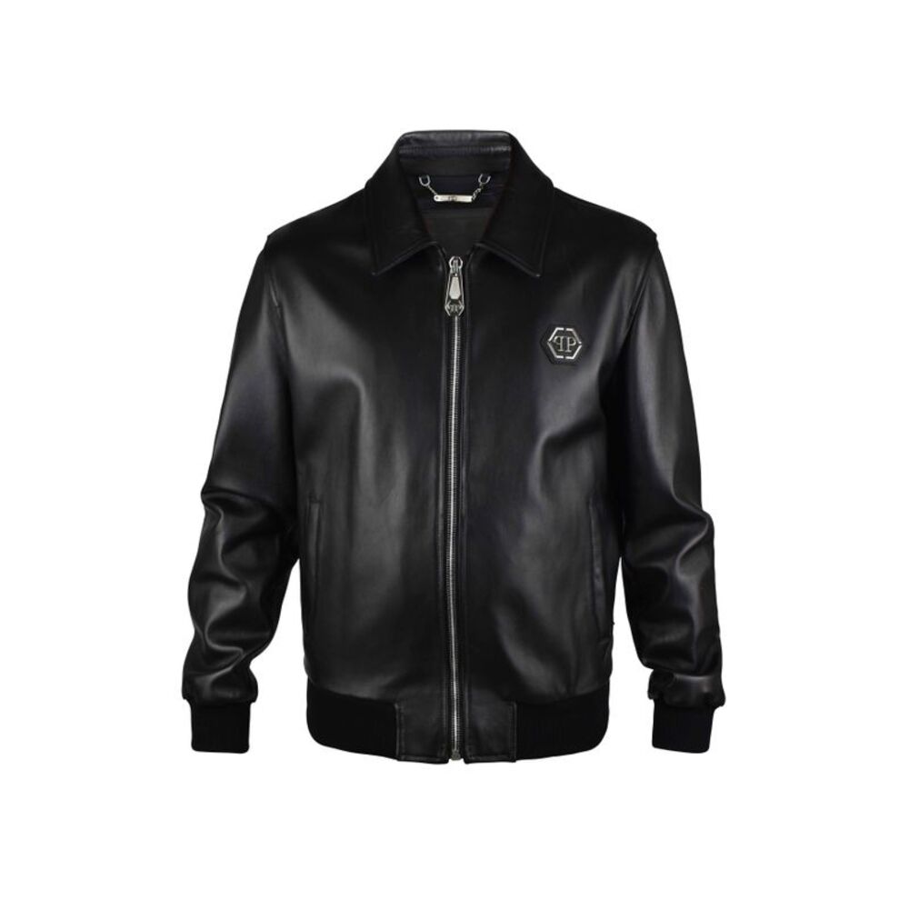 Philipp Plein Men Leather Jacket